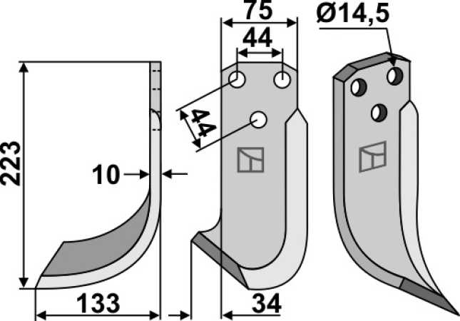 Fräsmesser 223x75mm, links